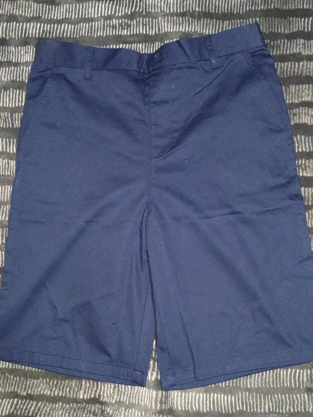 French Toast Flat-Front Shorts Navy Blue Boys Husky Sz 16